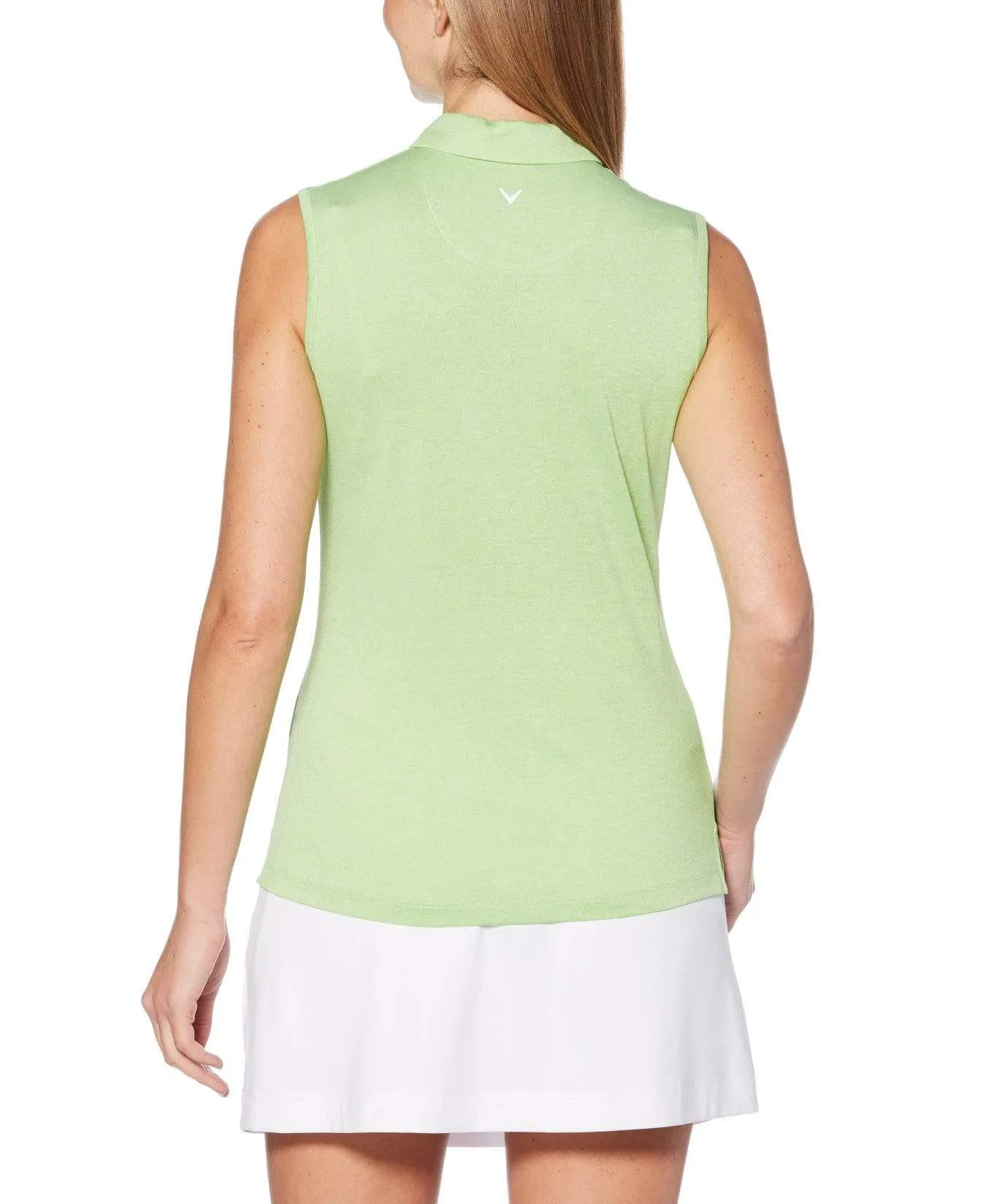 Womens Sleeveless 1/4 Zip Heather Polo