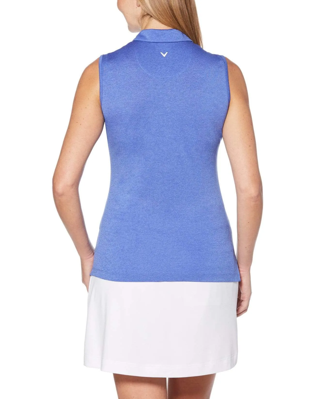 Womens Sleeveless 1/4 Zip Heather Polo
