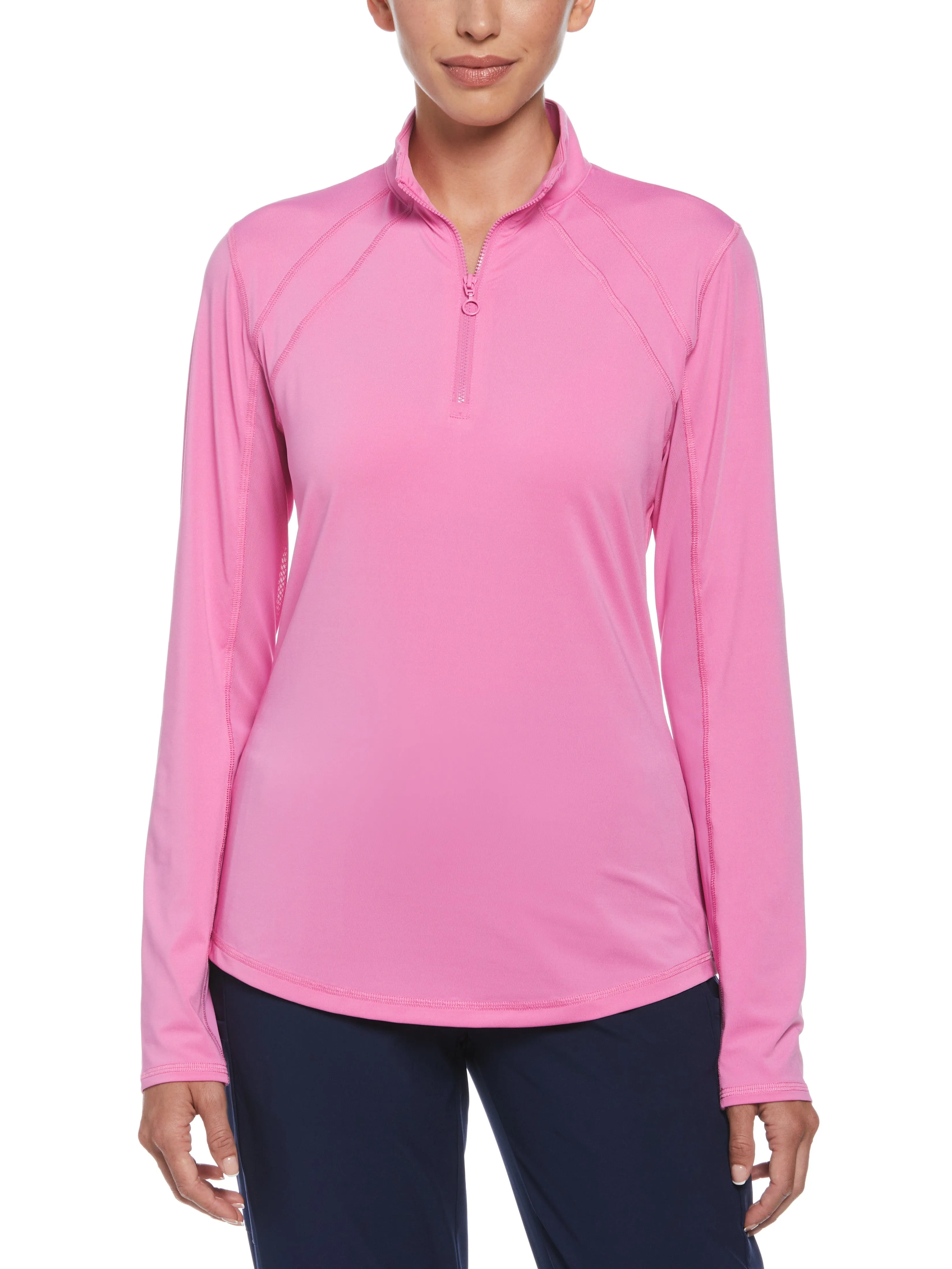 Women's Sun Protection Golf Shirt with Mesh Panels
