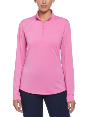 Women's Sun Protection Golf Shirt with Mesh Panels