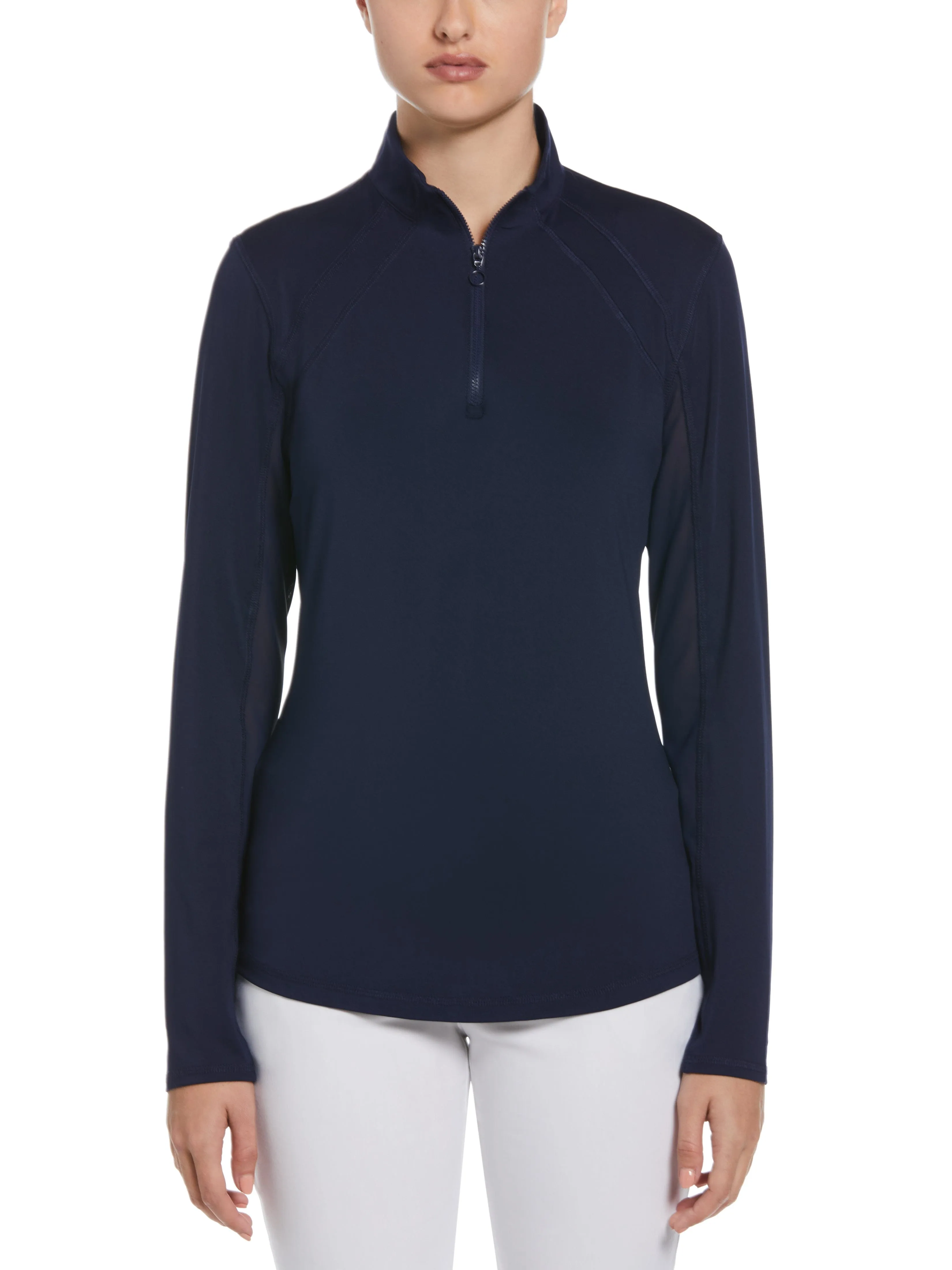 Women's Sun Protection Golf Shirt with Mesh Panels