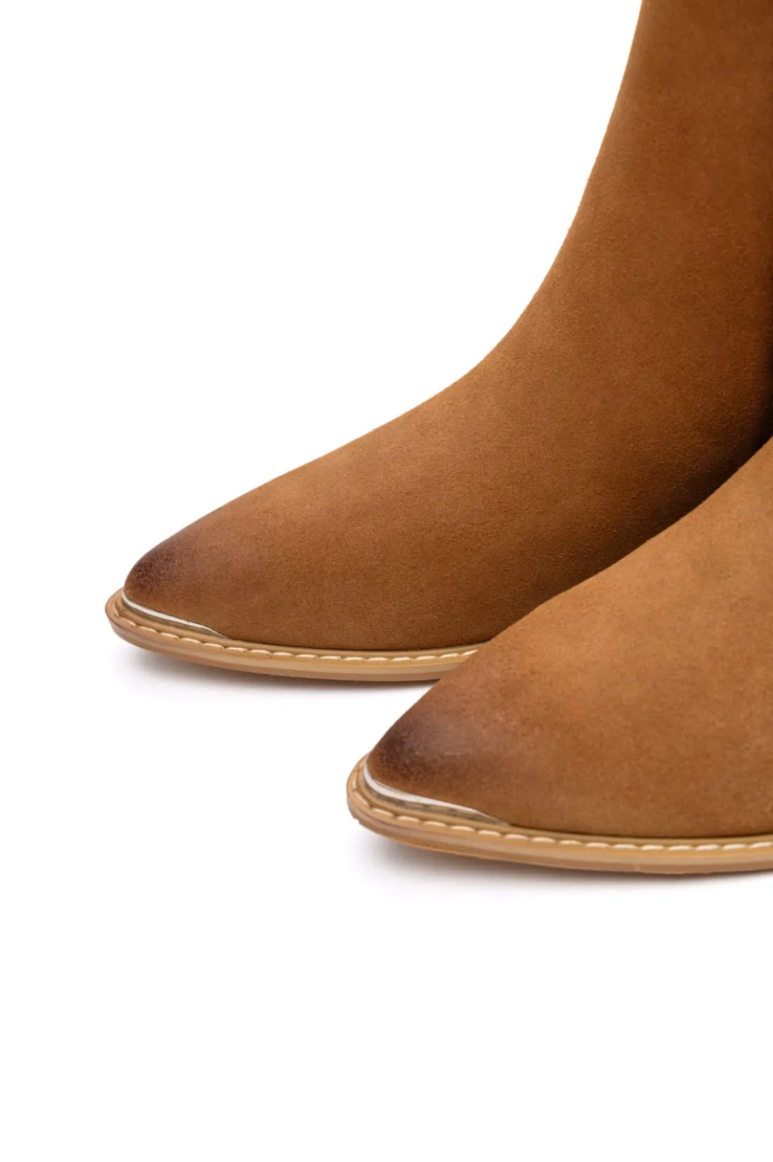 Wylie Suede Ankle Boot in Tan