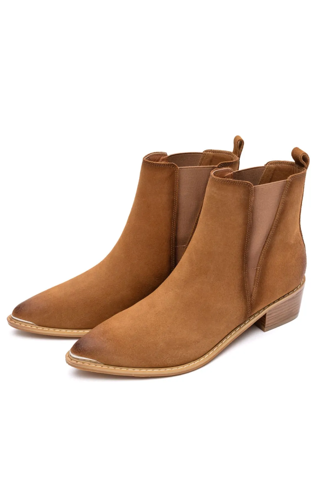 Wylie Suede Ankle Boot in Tan
