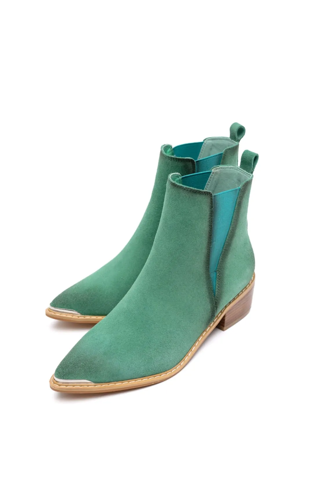 Wylie Suede Ankle Boot in Teal