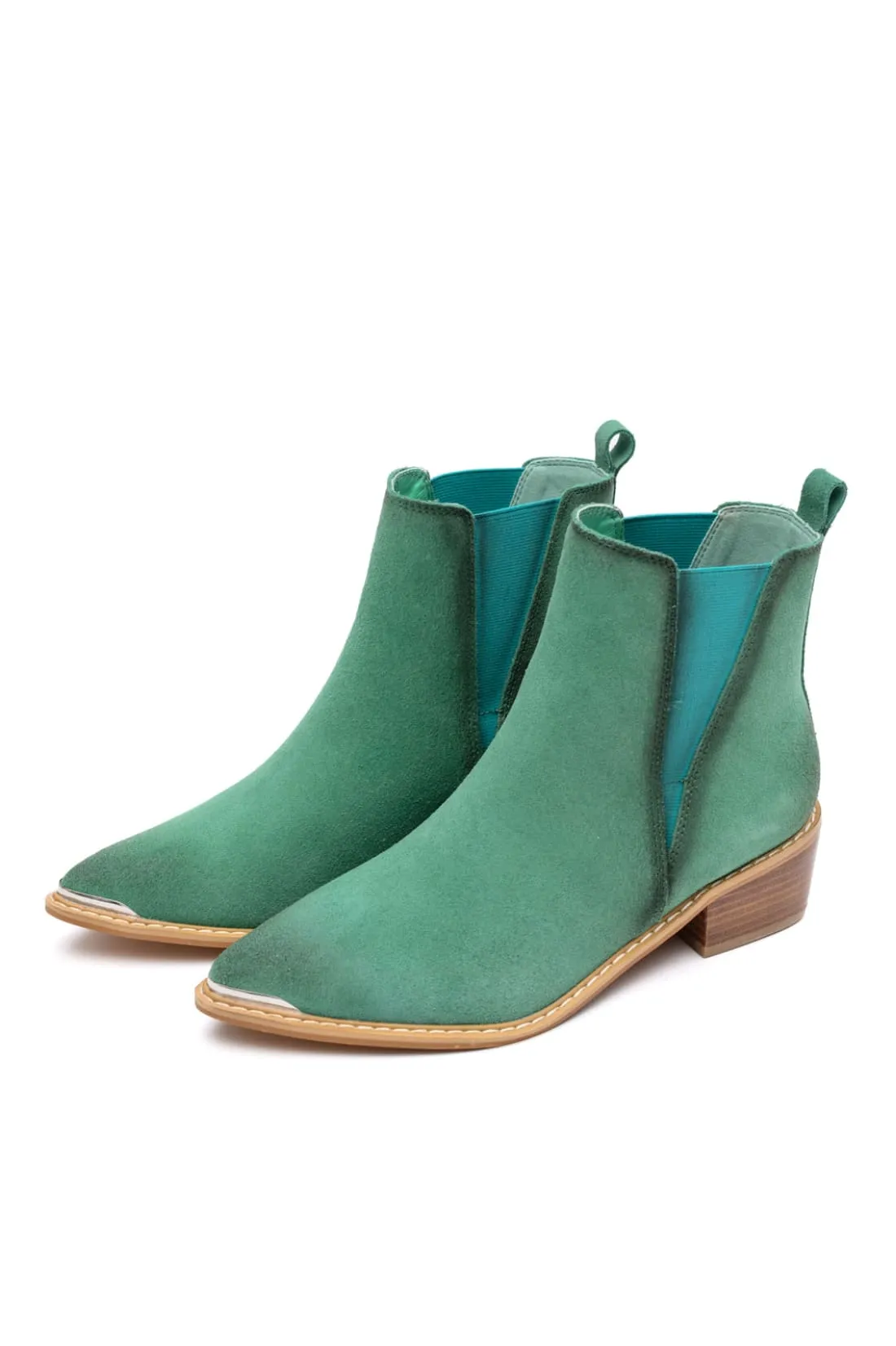 Wylie Suede Ankle Boot in Teal