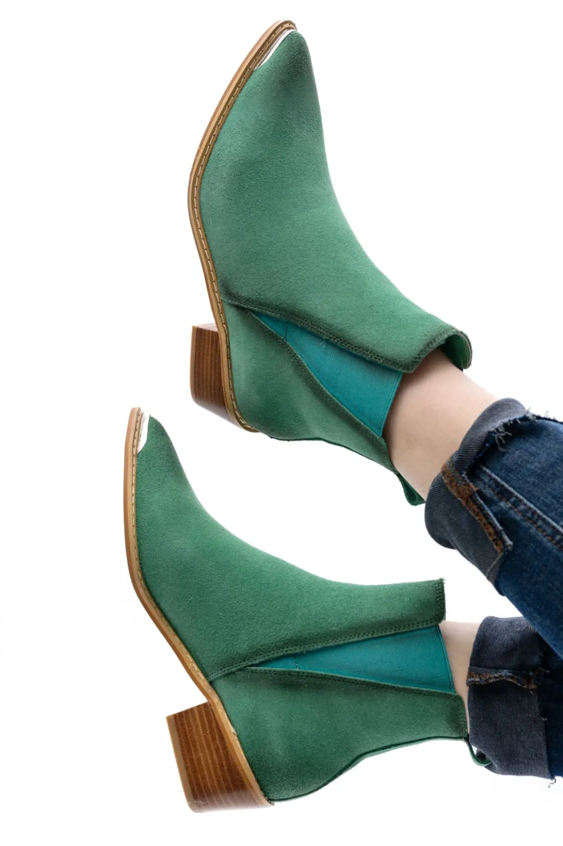 Wylie Suede Ankle Boot in Teal