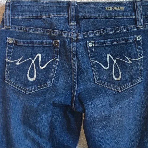 Y2K ZCO Denim Ankle Cropped Capri Skinny Jeans Blue 7 Vintage Casual Boho Chic