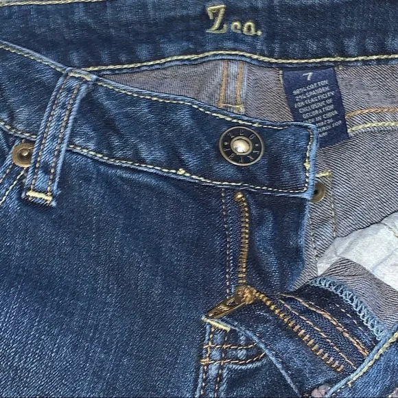 Y2K ZCO Denim Ankle Cropped Capri Skinny Jeans Blue 7 Vintage Casual Boho Chic