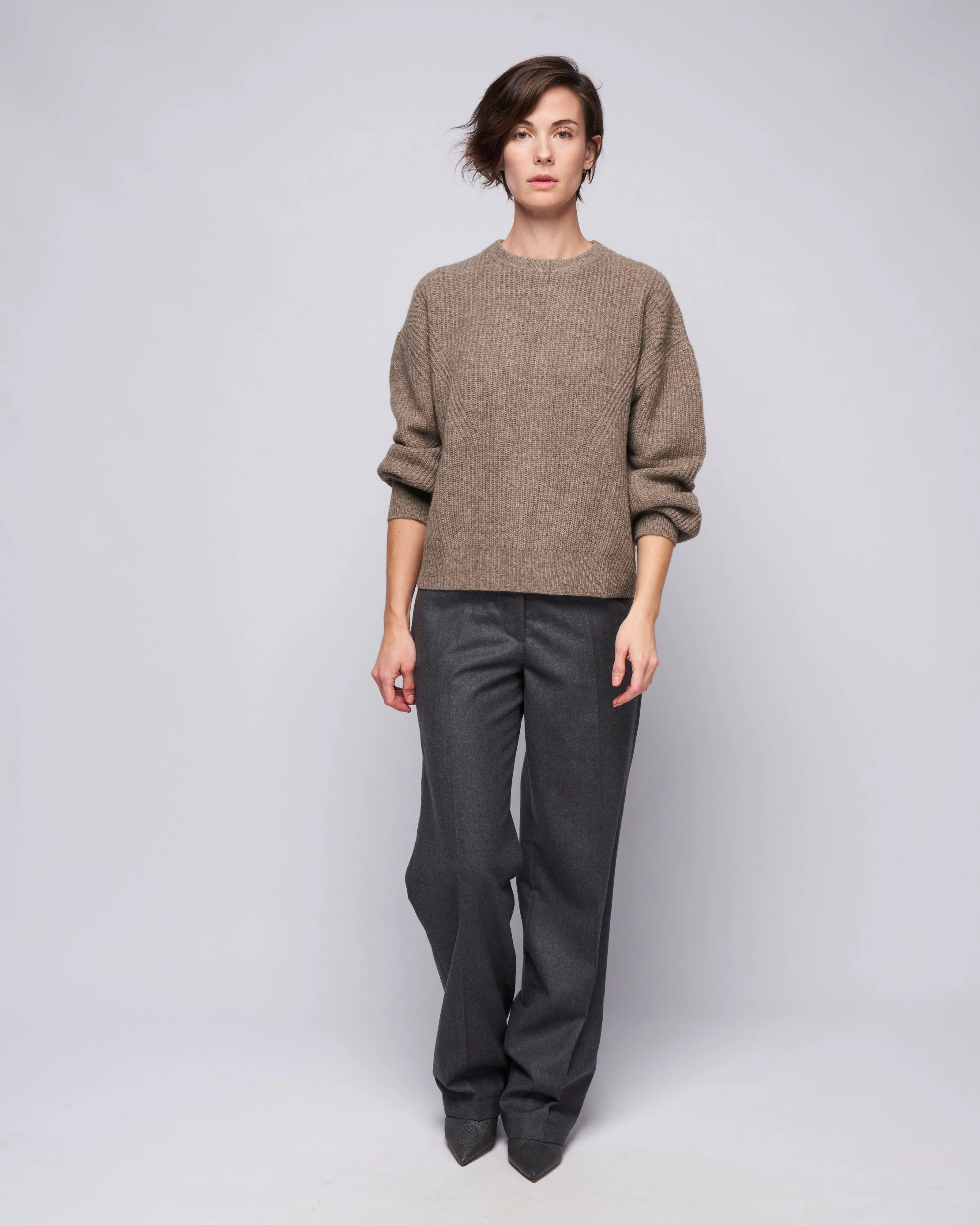 yak poet sleeve sweater - taupe