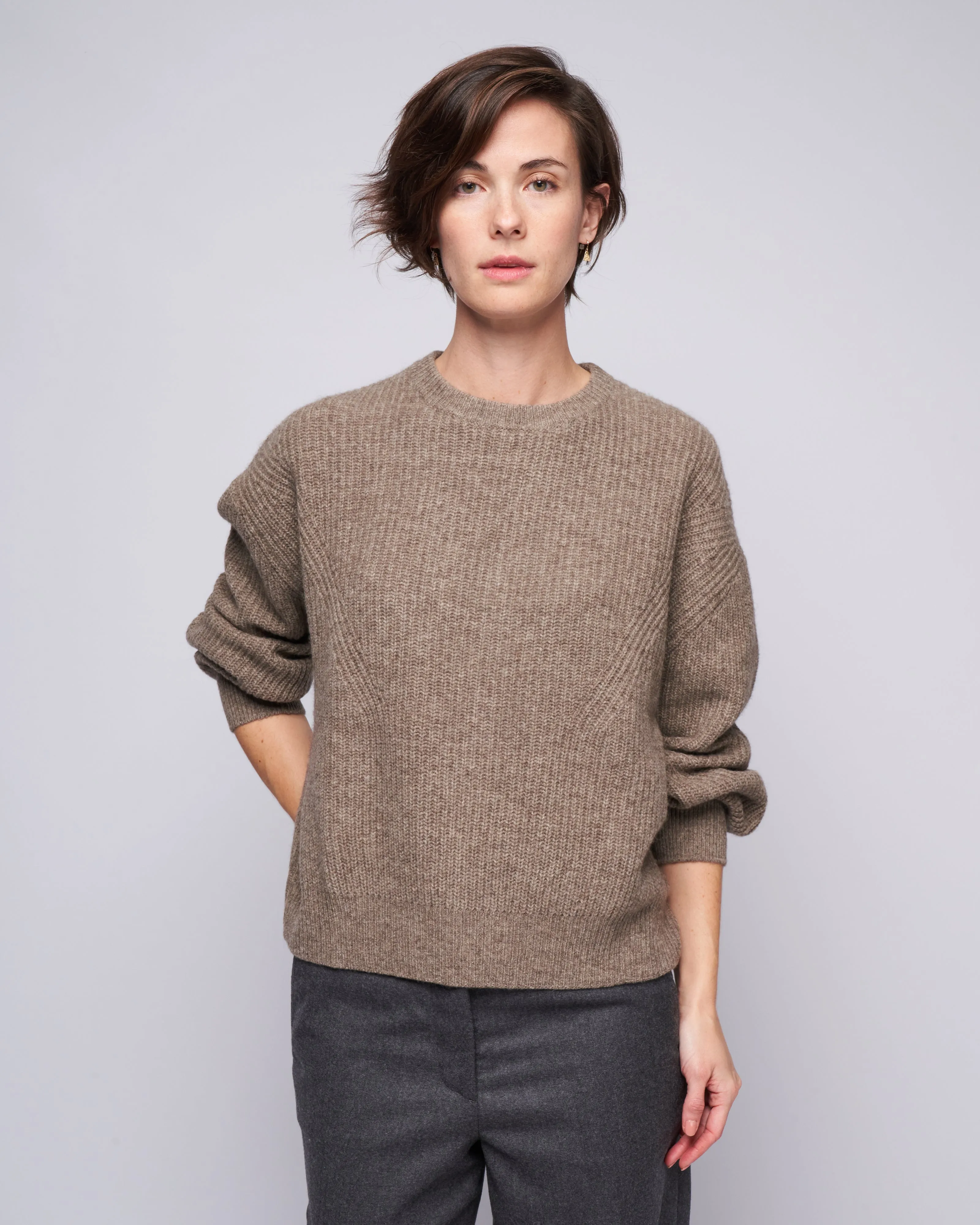 yak poet sleeve sweater - taupe